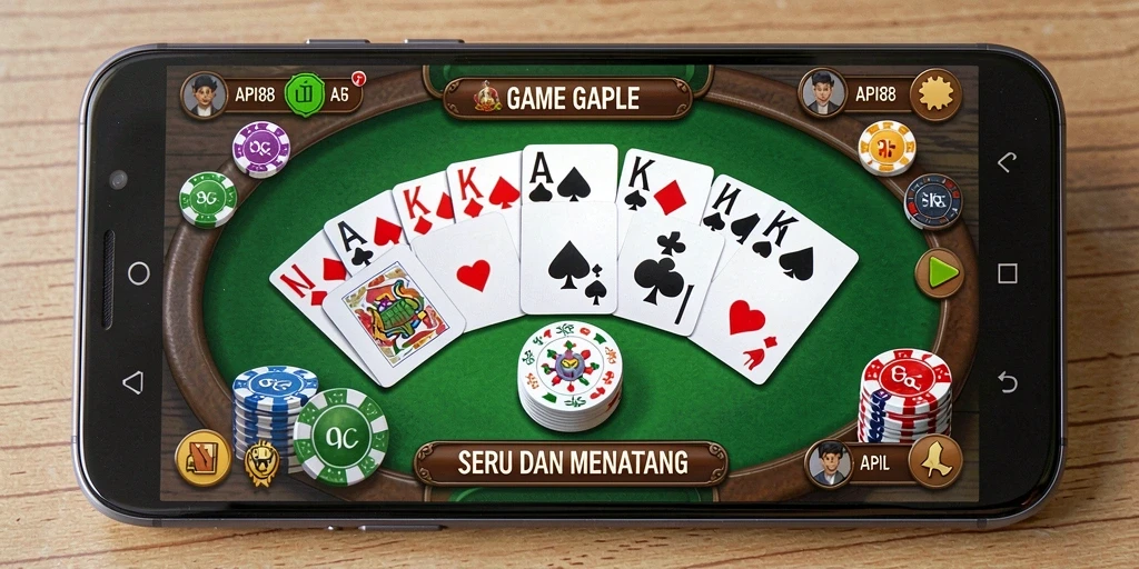 Gameplay menarik API88 dalam permainan Gaple yang seru.