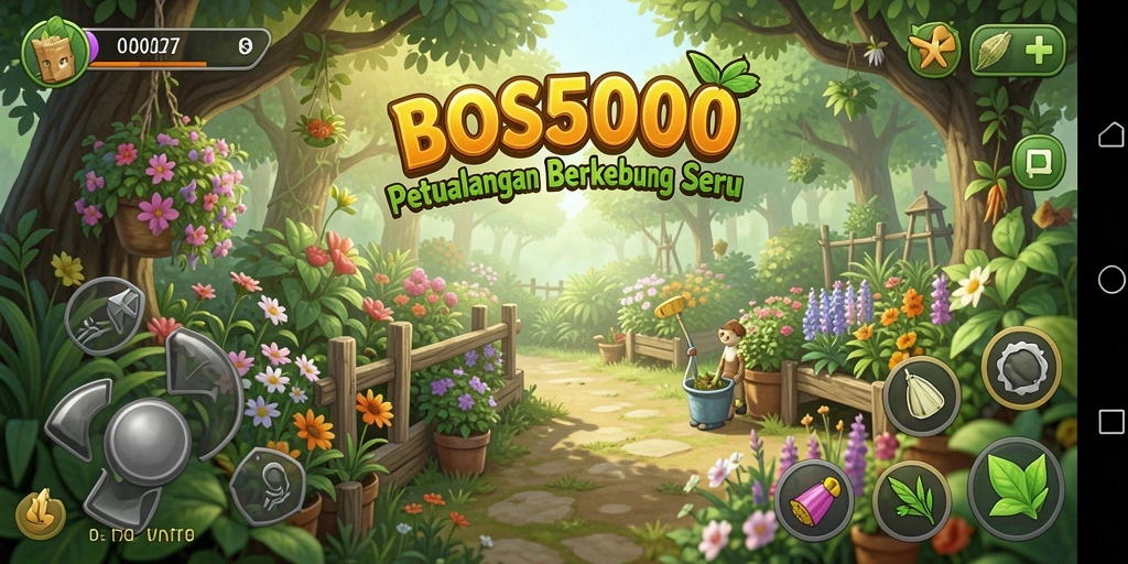 Menampilkan petani yang sedang merawat tamannya di BOS5000.