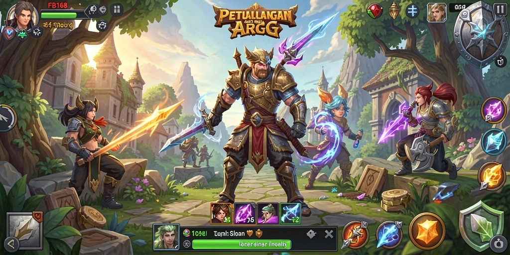 Screenshot menunjukkan aksi seru di dunia fantasi ARPG.