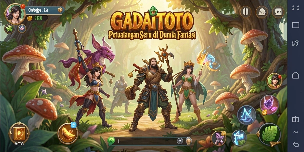 Tampilan gameplay GADAITOTO dengan grafik petualangan yang menakjubkan.
