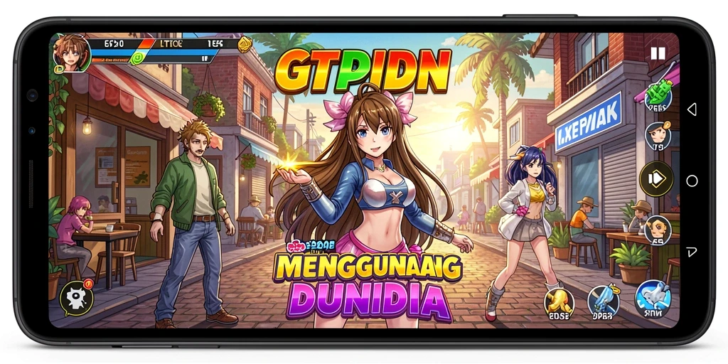 Screenshot utama GTPIDN menampilkan aksi seru di dunia Anime.