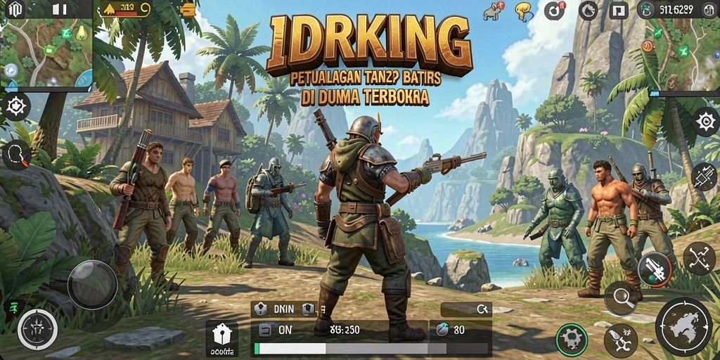 Screenshot gameplay IDRKING yang menampilkan dunia terbuka yang luas dan beragam.