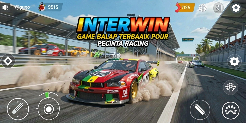 Tampilan mendebarkan dari gameplay INTERWIN yang penuh aksi balap.