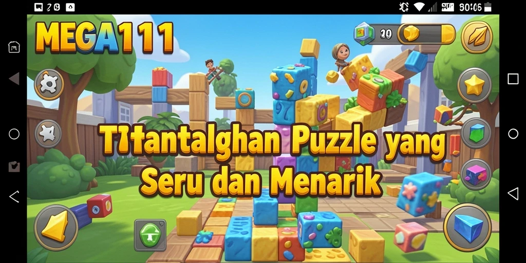 Screenshot MEGA111 menampilkan gameplay menantang dalam memecahkan puzzle.