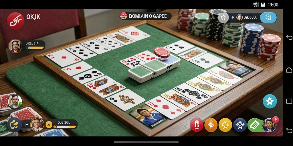 Screenshot gameplay OKJK menampilkan keseruan bermain Gaple.