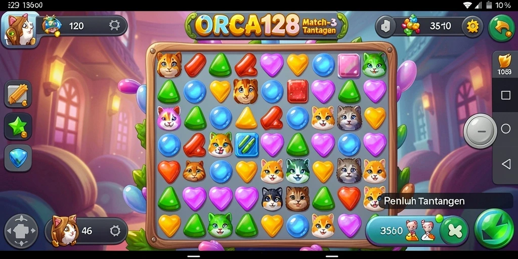 Tampilan menarik dari gameplay <strong>ORCA128</strong> yang menguji keterampilan mencocokkan.