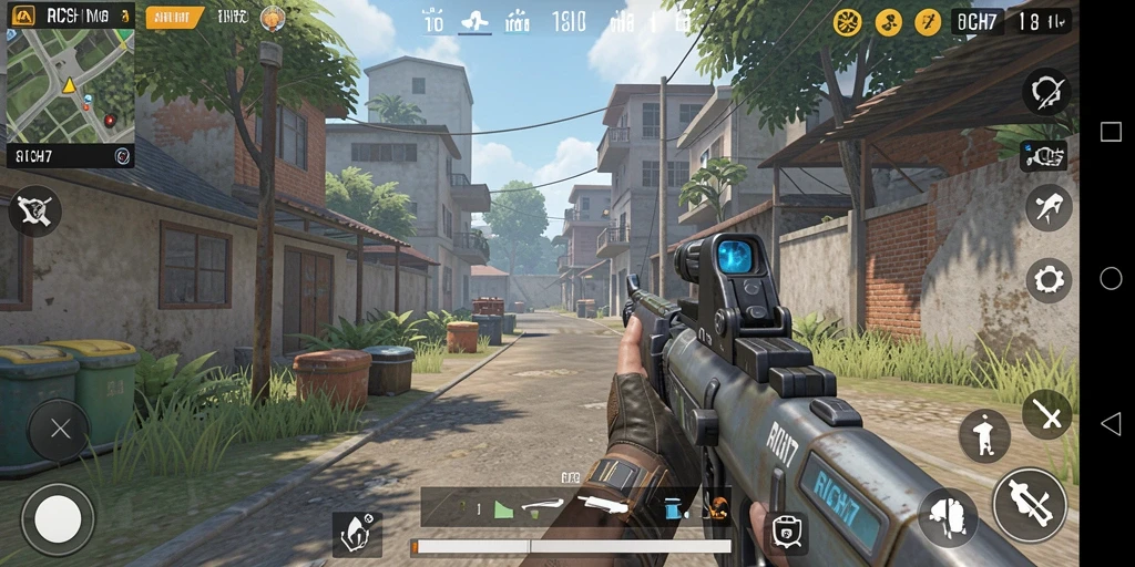 Tampilan gameplay RICH7 yang mengesankan dan intens.