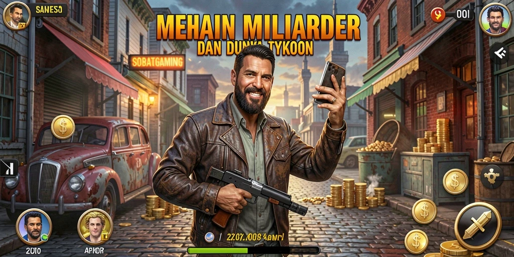 Screenshot utama menunjukkan gameplay dinamis dari SOBATGAMING.