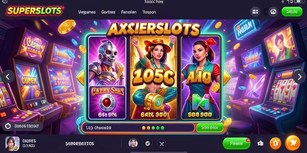 Screenshot gameplay <strong>SUPERSLOTS</strong> menunjukkan aksi seru dan grafis yang menakjubkan.