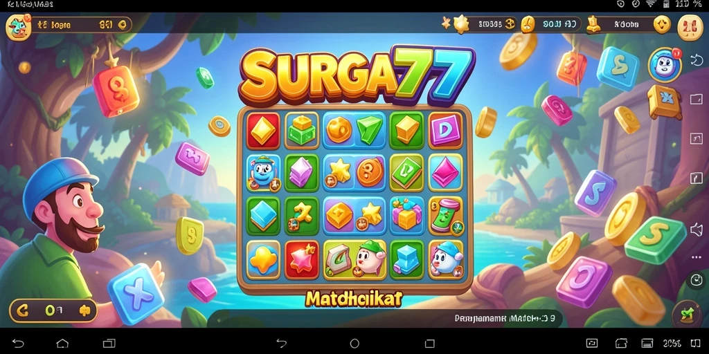 Screenshot dari gameplay mencocokkan permata yang seru.