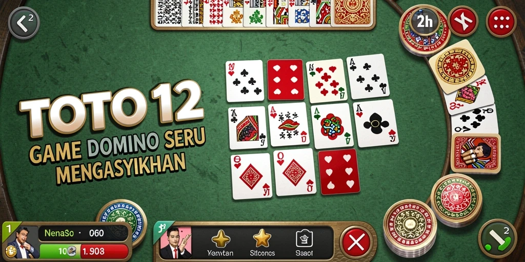 Screenshot gameplay TOTO12 menampilkan serunya permainan Domino.