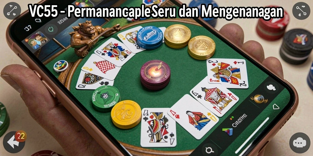 Tampilan gameplay seru di VC55 saat bermain Gaple.